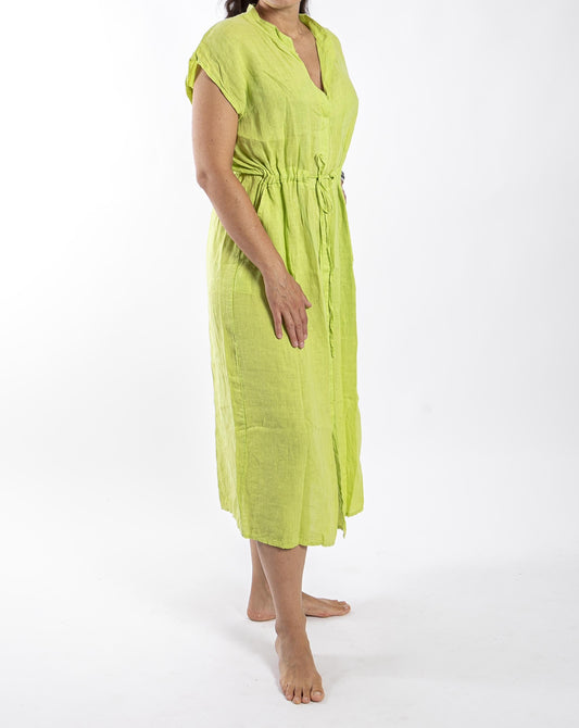 Ľanové šaty - zelené