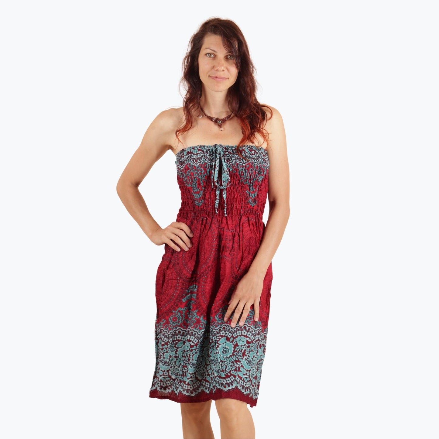 Freely dress - Red-turquoise