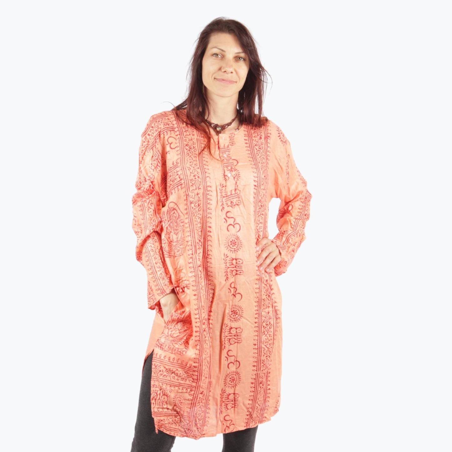 Košeľa dlhá Jaipur - Oranžová