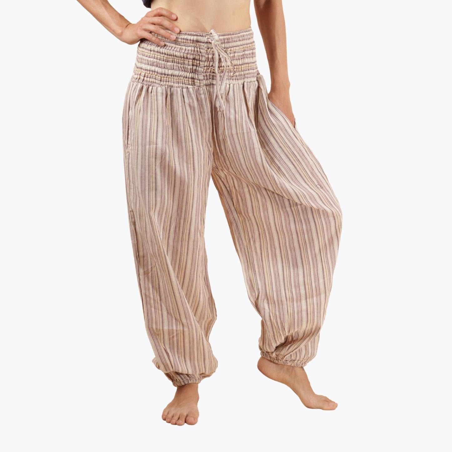 Striped trousers - Cream